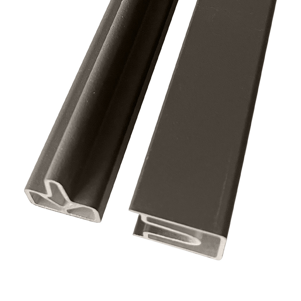 Top And Bottom Grey Fence Aluminium Finished Trims 1.8m image